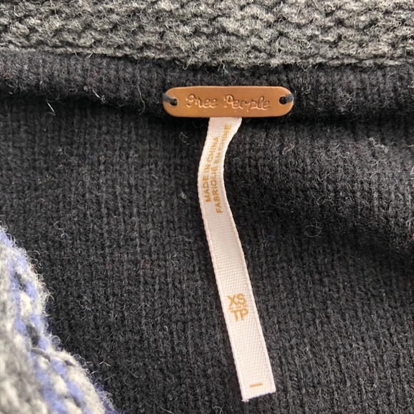 Free People wool scarf zip up black jacket - Picture 2 of 8